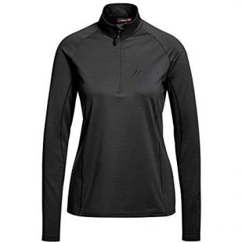 Maier Sports Women's Black Eva Midlayer Half Zip Fleece Top Size 44/XL