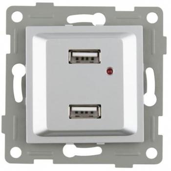Onlex Doble USB 2.1A 250V Empotrable Titanio
