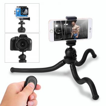 Trípode para móvil,HOVNEE-BL-01 Trípode Flexible con Control Remoto Bluetooth, Soporte de la cámara y del móvil.para la mayoría de las cámaras de teléfonos celulares ,la vida diaria / Escuela / Viaje