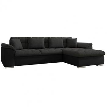 Sofá rinconero Comfivo 107, gris, función de descanso y caja de ropa de cama, 280x160x76cm