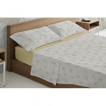 Juego de Sábanas Vairy Verde 100% Algodón 144 Hilos Cama de 150 cm 4 Piezas
