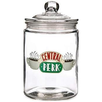 Paladone 5055964739706 Tarro para galletas de vidrio de Perk de tamaño grande, forma única y divertida de almacenar tus aperitivos favoritos, Vidrio