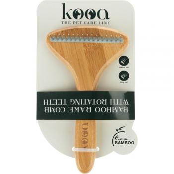Kooa Rastrillo de Bambú con Cerdas Rotativas - 17,5 x 10 cm