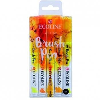 Marcador Ecoline Brush Pen Amarillo Set de 5 unidades