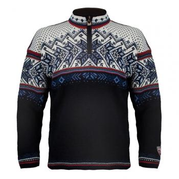 Dale of Norway Men's Vail Sweater - Midnight Navy, Red Rose, Offwhite, XXL