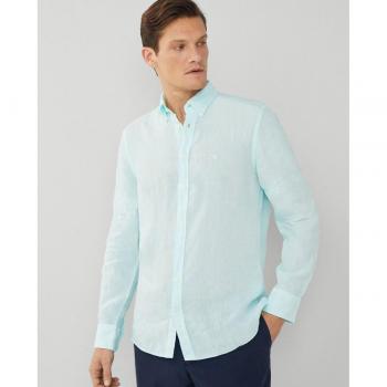 Hackett - Camisa de lino para hombre color turquesa