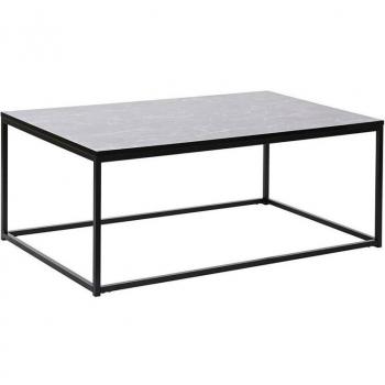 Mesa de Centro MDF Metal 100x60x40 Simil Mármol Negro