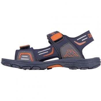 Kappa Unisex Kids' Pure Ankle Strap Sandals, Blue 6744 Navy/Orange, 11 UK Child