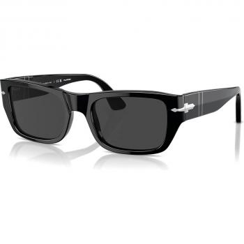 Persol PO3268S Sunglasses, Color 95/48, Unisex, Square, Black, Polarized, Size: 53 MM