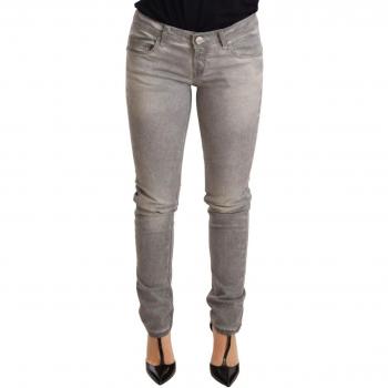 Acht Light Gray Washed Cotton Slim Fit Denim Trouser Jeans - W26