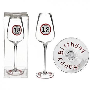 OOTB Champán Cristal Happy Birthday 18, Cristal, Transparente, 9 x 9 x 24 cm