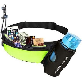 Riñonera Deportivo Cinturón Running Belt con Botella Agua Bolsa Impermeable, Conveniente para iPhone 8/8 plus/X/XS/XS MAX/XR, Para Deportes Al Aire Libre Fitness Senderismo, Ciclismo, Jogging, Caminar