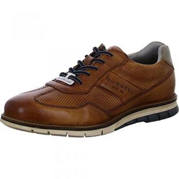 Bugatti SIMONE CONFORT Brown Leather Casual Lace-Up Shoes for Men