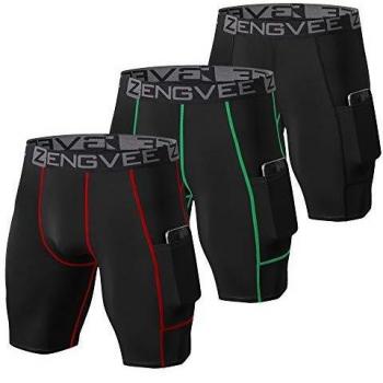 ZENGVEE 3 Piezas Mallas Hombre de Secado Rápido para Pantalon Corto Hombre Deporte para Gym, Yoga, Running