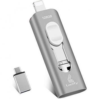Looffy Memoria USB 3.0 para iPhone iPad 128gb, 4 en 1 Pendrive para Movil Android, Dispositivos Tipo C USB C 128gb, Memoria USB Stick Flash Drive para Smartphone y Computadora