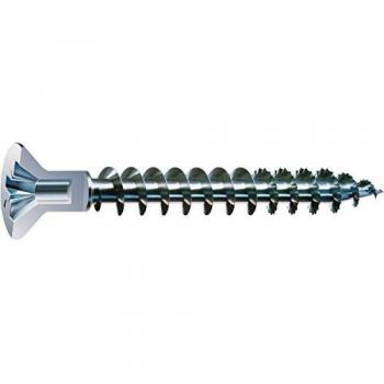 Tornillo rosca madera cabeza plana con orificio para tapon pozidriv zincado largo 50mm diámetro 4.5mm (caja 100 unidades)