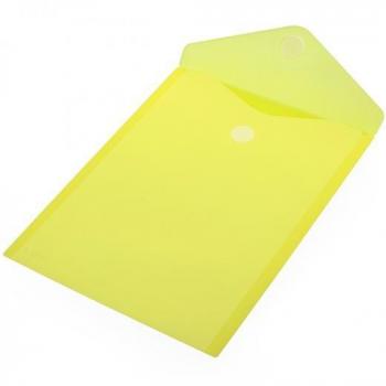 Carpeta sobre con cierre de velcro vertical A4+ amarilla transparente (paquete de 10)