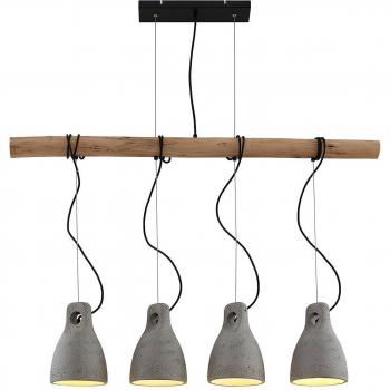Lámpara colgante Lindby Grima de hormigón moderno en marrón con 4 luces E27 para salón y comedor
