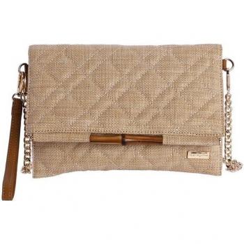 Bolso bandolera mujer Ludovica en color natural con cremallera y diseño multifuncional
