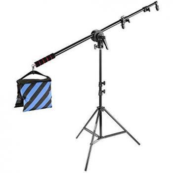 Neewer 73/185cm Reflector Holder Arm with Rubber Grip and 75/190cm Stand, Clamp Pivot Adapter and Sandbag for Photo Studio Lighting Reflectors