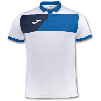 Joma Polo Crew II Blanco-Royal M/C - Polo Deportivo, Unisex, Blanco -