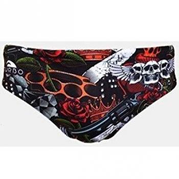 Bañador Turbo Slip Hombre Tatuaje Viejo Rojo L
