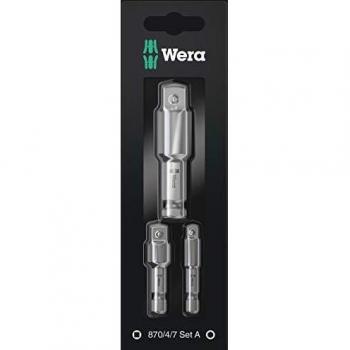 Wera 3 Piece 1/4 Hex Shank Socket Adaptor Set