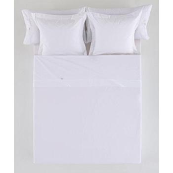 Sábana Encimera Estela Combi Algodón Combinado 144 Hilos Blanco Cama 150/160 cm