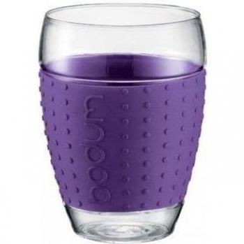 Bodum Pavina - Set de 2 vasos térmicos, 0,45 l, borosilicato, color violeta