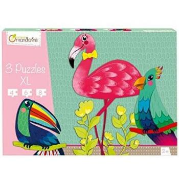 3 Puzzles XL de Aves Tropicales