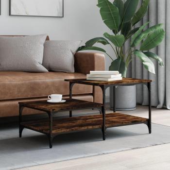 Mesa de centro madera contrachapada 100x50,5x45 cm en color Negro, Roble Sonoma y Roble ahumado - Mesita de Salón o Comedor o Auxiliar Mesa de Café