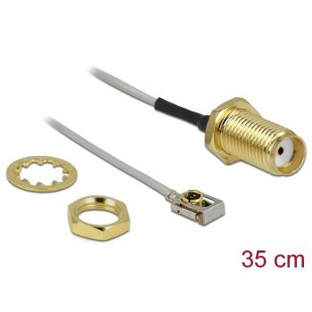 Cable Antena SMA Hembra a Conector MHF I LK de 35 cm con Rosca de 10 mm - Delock