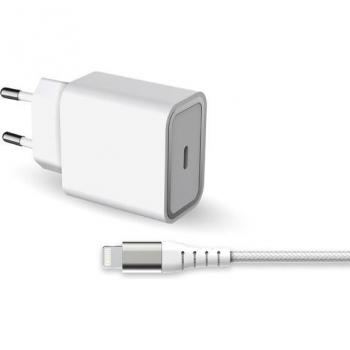 Cargador de Pared FORCE POWER 20W con Power Delivery y Cable Reforzado USB-C/Lightning