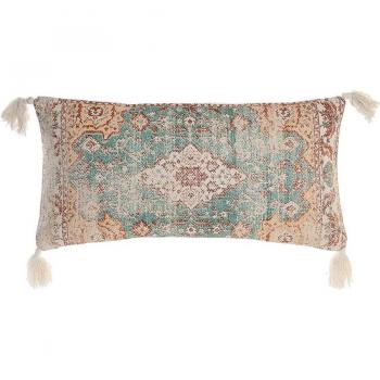 Cojín DKD Home Decor 60 x 10 x 30 cm Beige Azul Árabe Flecos