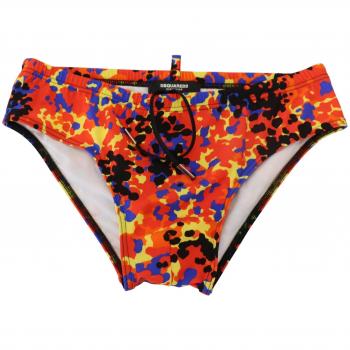 Dsquared² Multicolor Logo Printed Men Swim Brief Swimwear - IT48 | M