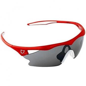 Catlike Fusion - Gafas de ciclismo unisex, color rojo / blanco brillo
