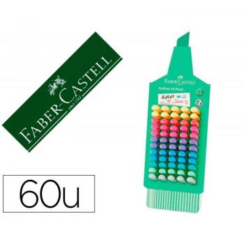Rotulador fluorescente Faber-Castell 1546, expositor de 60 unidades colores pastel surtidos