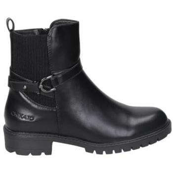 Botines Planos de Mujer Joyce 02 con Cremallera Lateral y Estilo Casual en Color Negro