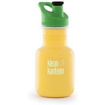 Klean Kanteen - Botella de Acero Inoxidable para niños con tapa antigoteo, Edelstahl Kinderflasche mit Sport Cap 355 ml Kid Sport, School Bus, 355 ml