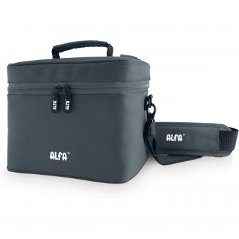 Alfa Edan - Bolsa de trasporte con función termo, base rectangular, 2 litros, color gris