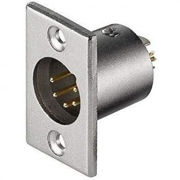 Conector Chasis Micrófono XLR 5 Pines Macho Gris Acero Inoxidable