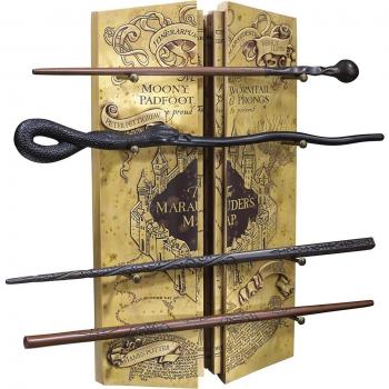 The Noble Collection Harry Potter Marauder's Map with Collector's Wand Display Case Set