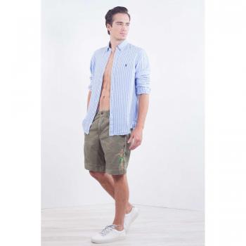 Ralph Lauren Camicia Lino Righe Custom fit Bianco Mod. 710645267 Abbigliamento Uomo Primavera-Estate 2018 XL