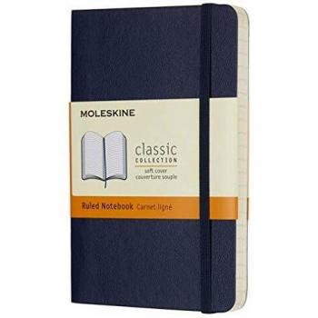 Moleskine Sapphire Blue Pocket Ruled Notebook Soft