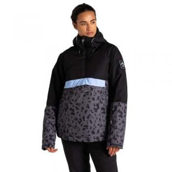 Chaqueta de Esquí Mujer Snowburst Overhead Impermeable Negra Gris Talla 12