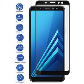 Todotumovil Protector de Pantalla Samsung Galaxy A6 Plus Negro Completo 3D Cristal Templado Vidrio Curvo para movil