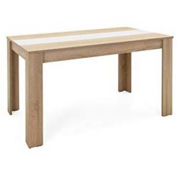 Mesa de Comedor Argonauta Color Roble con Inserto Blanco o Negro Reversible 138x80xh.74 cm