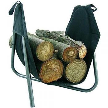 Cesta de leña de metal y tela fabricada en Francia Mermier