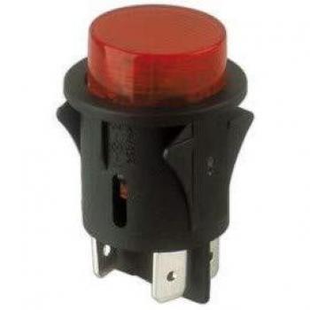 ElectroDH Interruptor/Pulsador Unipolar ON-Off Luminiso Rojo