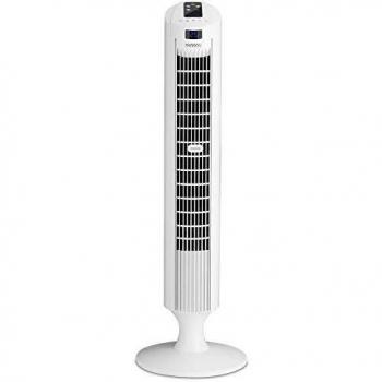 Ventilador de Torre Blanco 84 cm con Mando a Distancia, Temporizador, Silencioso, Oscilación 70°, 3 Modos y Aromatizador
